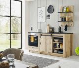 K�che Stove in Used Wood hell und anthrazit K�chenschrank Set 3-teilig 196 x 180 cm
