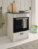 Herdumbauschrank Stove in wei� Pinie und anthrazit Landhaus K�che Unterschrank 60 cm