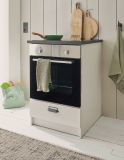 Herdumbauschrank Stove in wei� Pinie und anthrazit Landhaus K�che Unterschrank 60 cm