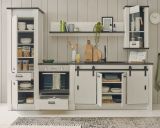 K�che Stove in wei� Pinie und anthrazit Landhaus K�chenschrank Set 5-teilig 284 x 201 cm