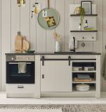 K�che Stove in wei� Pinie und anthrazit Landhaus K�chenschrank Set 3-teilig 196 x 180 cm