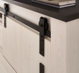 K�che Stove in wei� Pinie und anthrazit Landhaus K�chenschrank Set 3-teilig 196 x 180 cm