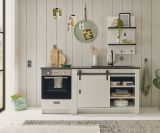 K�che Stove in wei� Pinie und anthrazit Landhaus K�chenschrank Set 3-teilig 196 x 180 cm