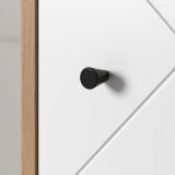 Badezimmer Kommode Linea in wei� matt Lack und Artisan Eiche Badschrank 36 x 79 cm