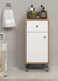 Badezimmer Kommode Linea in wei� matt Lack und Artisan Eiche Badschrank 36 x 79 cm