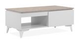 Couchtisch Visby in wei� und Sandstein Beistelltisch 100 x 55 cm