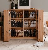Schuhschrank Logu in Artisan Eiche 100 x 110 cm, aufklappbar f�r 24 Paar Schuhe