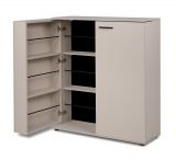 Schuhschrank Logu in Samt 100 x 110 cm, aufklappbar f�r 24 Paar Schuhe