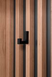 Kompaktgarderobe Madem in Artisan Eiche und Anthrazit mit 3D-Lamellen Garderobe mit Spiegel 122 x 190 cm