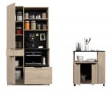 Parisot K�chenschrank Set 2-tlg. Fumay1 in Eiche und Beton grau K�che Buffet und Mehrzweckschrank