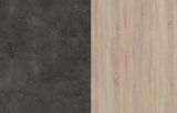 Parisot K�chenschrank Set 2-tlg. Fumay1 in Eiche und Beton grau K�che Buffet und Mehrzweckschrank