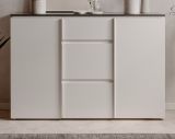 Sideboard Briec in wei� Glanz und Matera grau Kommode 133 cm