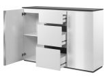 Sideboard Briec in wei� Glanz und Matera grau Kommode 133 cm