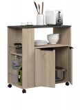 Parisot K�chenschrank Set 3-tlg. Fumay3 in Eiche und Beton grau K�che Buffet K�cheninsel und Mehrzweckschrank