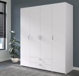 Kleiderschrank Enjour in wei� Dreht�renschrank 4-t�rig 160 x 185 cm