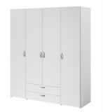 Kleiderschrank Enjour in wei� Dreht�renschrank 4-t�rig 160 x 185 cm