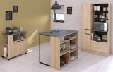 Parisot K�chentheke Fumay12 in Eiche und Beton grau K�cheninsel 109 x 80 cm