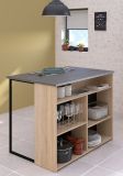 Parisot K�chentheke Fumay12 in Eiche und Beton grau K�cheninsel 109 x 80 cm