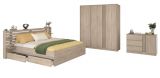Parisot Schlafzimmer komplett Set Escale21 in Eiche japanisch Bett 140 x 200 cm
