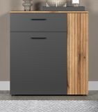 Kommode Avila in grau und Evoke Eiche Sideboard 80 cm