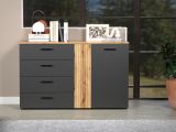 Sideboard Avila in grau und Evoke Eiche Kommode 139 cm