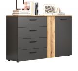 Sideboard Avila in grau und Evoke Eiche Kommode 139 cm