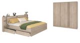 Parisot Schlafzimmer komplett Set Escale23 in Eiche japanisch Bett 140 x 200 cm