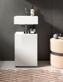 Waschbeckenunterschrank Larik in wei� Hochglanz Badezimmer Unterschrank 38 x 56 cm