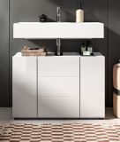 Waschbeckenunterschrank Larik in wei� Hochglanz Badezimmer Waschtisch 82 x 56 cm