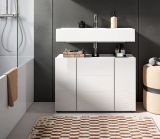 Waschbeckenunterschrank Larik in wei� Hochglanz Badezimmer Waschtisch 82 x 56 cm