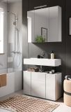 Waschbeckenunterschrank Larik in wei� Hochglanz Badezimmer Waschtisch 82 x 56 cm