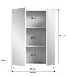 Badezimmer Spiegelschrank Larik in wei� 2-t�rig 60 x 77
