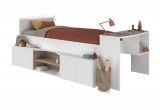 Parisot Hochbett Cleo1 in wei� und Eiche 90 x 200 mit Stauraum und Schreibtisch