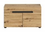 Garderobe Sitzbank Cooper in Artisan Eiche und grau Garderobenbank 80 cm, Soft-Close