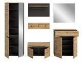 Garderobe Set 6-teilig Cooper in Artisan Eiche und grau 255 cm mit Soft-Close