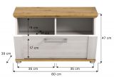 Garderobe Sitzbank Mirano in wei� L�rche und Eiche Artisan Landhaus Garderobenbank 80 cm