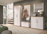 Garderobe Sitzbank Mirano in wei� L�rche und Eiche Artisan Landhaus Garderobenbank 80 cm