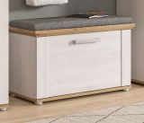 Garderobe Sitzbank Mirano in wei� L�rche und Eiche Artisan Landhaus Garderobenbank 80 cm