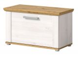 Garderobe Sitzbank Mirano in wei� L�rche und Eiche Artisan Landhaus Garderobenbank 80 cm