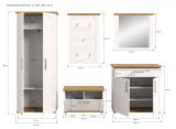 Garderobe Set 5-teilig Mirano in wei� L�rche und Eiche Artisan Landhaus Garderobenkombination 285 cm