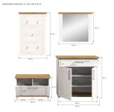Garderobe Set 4-teilig Mirano in wei� L�rche und Eiche Artisan Landhaus Garderobenkombination 190 cm