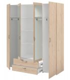 Kleiderschrank Enjour in Jackson Eiche Dreht�renschrank 4-t�rig mit Spiegel 160 x 185 cm