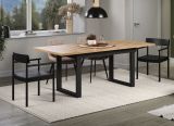 Esstisch Thorad in Evoke Eiche und Metall schwarz Industrial Look ausziehbar 160 - 200 cm