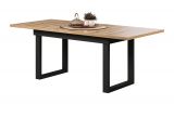 Esstisch Thorad in Evoke Eiche und Metall schwarz Industrial Look ausziehbar 160 - 200 cm