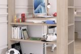 Parisot Hochbett Alex in wei� und Eiche Jugendzimmer mit 2x Bett Liegefl�che 90 x 200 cm