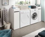 Badezimmer Kommode Flexy in wei� Anstellregal mit Apothekerauszug 29 x 101 cm