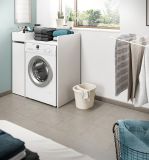 Waschmaschinenumbau Set Flexy in wei� 2-teilig �berbauschrank und Anstellregal
