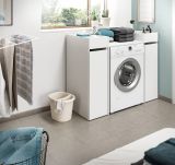 Waschmaschinenumbau Set Flexy in wei� 3-teilig �berbauschrank und 2 x Anstellregal