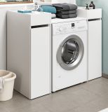 Waschmaschinenumbau Set Flexy in wei� 3-teilig �berbauschrank und 2 x Anstellregal