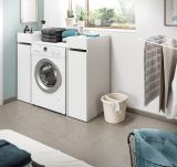 Waschmaschinenumbau Set Flexy in wei� 3-teilig �berbauschrank und 2 x Anstellregal